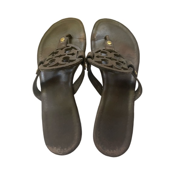 Brown Leather Sandals Tory Burch size 7.5 - Picture 3 of 4